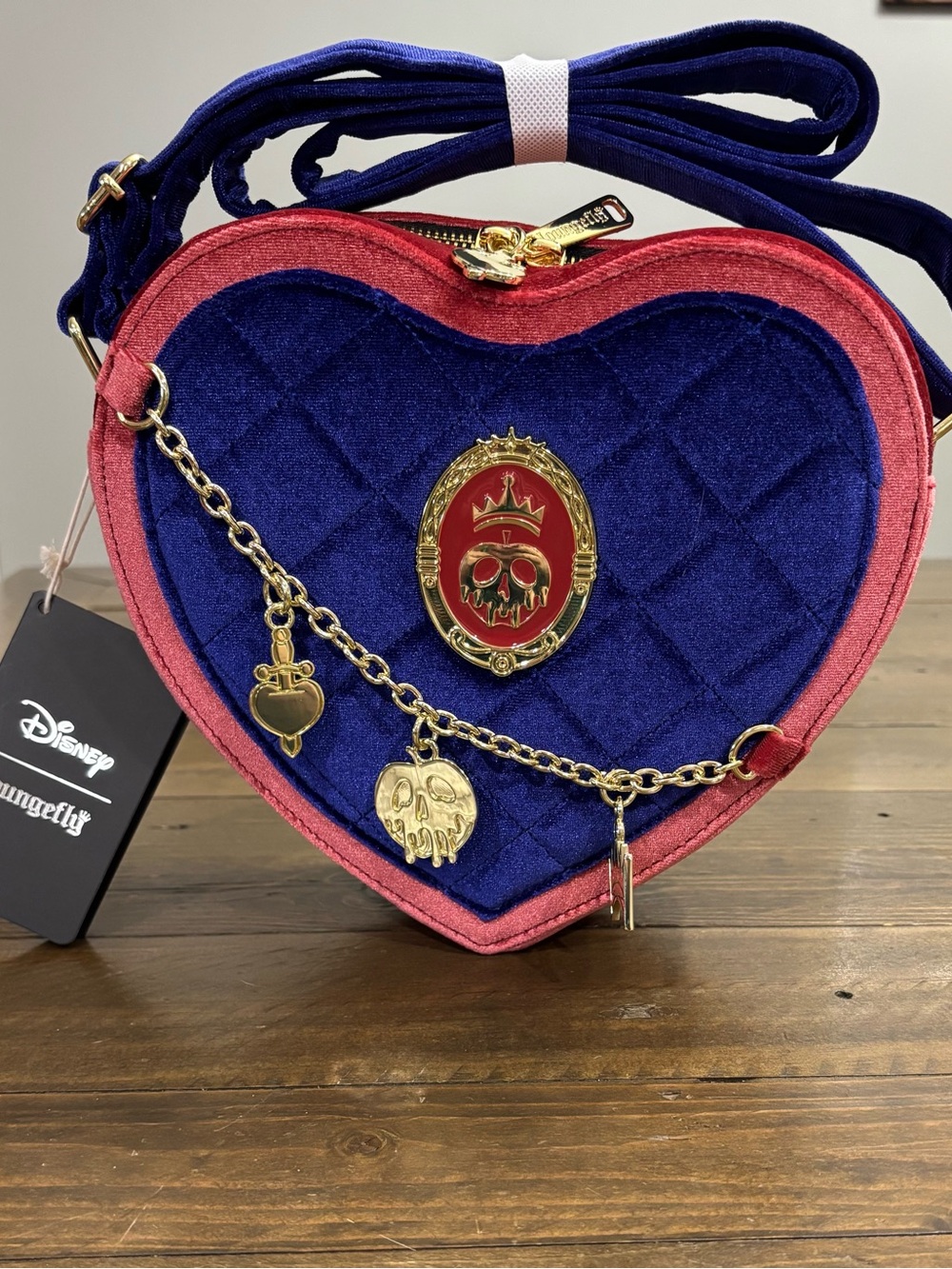 Loungefly Disney Evil Queen Velvet Heart Crossbody